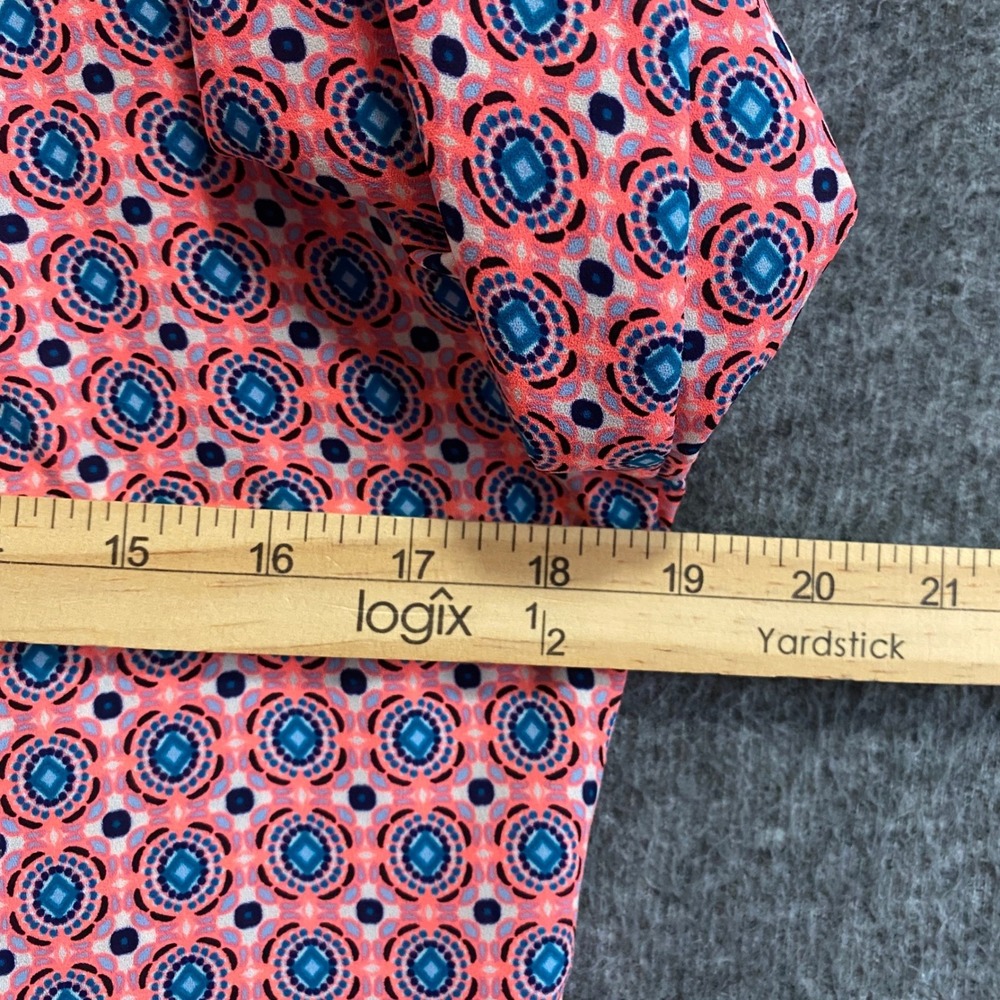 Express The Portofino Shirt Womens S Pink Blue Slim Fit Roll Tab Pockets Office - Picture 7 of 10